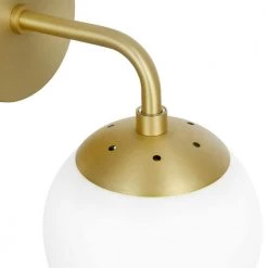 Zeno Globe Brushed Brass Wall Sconce with White Shade by Light Society -Hot Sale Light Society Store brushed brass white light society wall sconces ls w264 bb wh fa 1000