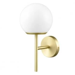 Anna 5 in. 1-Light Brushed Brass/White Wall Sconce by Light Society 13 Anna 5 in. 1-Light Brushed Brass/White Wall Sconce by Light Society -Hot Sale Light Society Store brushed brass white light society wall sconces ls w483 bb wh 1f 1000