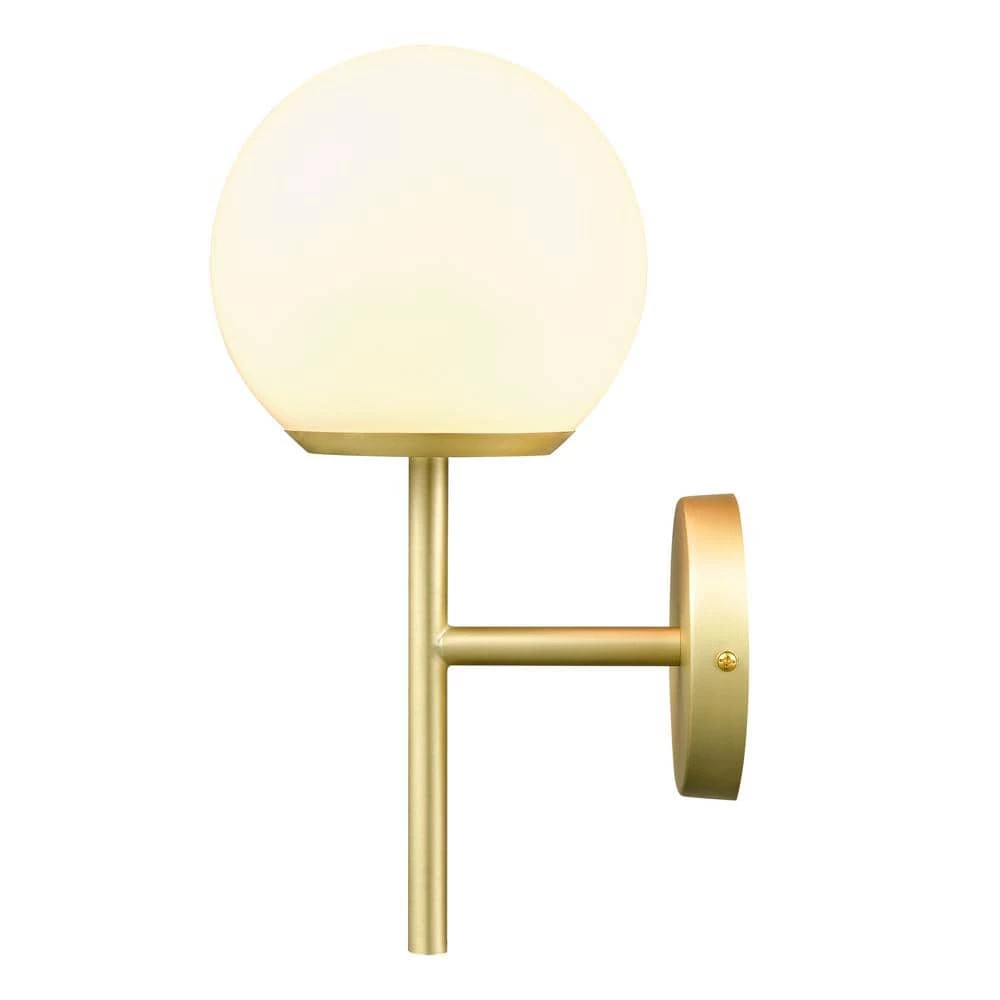Anna 5 in. 1-Light Brushed Brass/White Wall Sconce by Light Society 7 Anna 5 in. 1-Light Brushed Brass/White Wall Sconce by Light Society - Image 5
