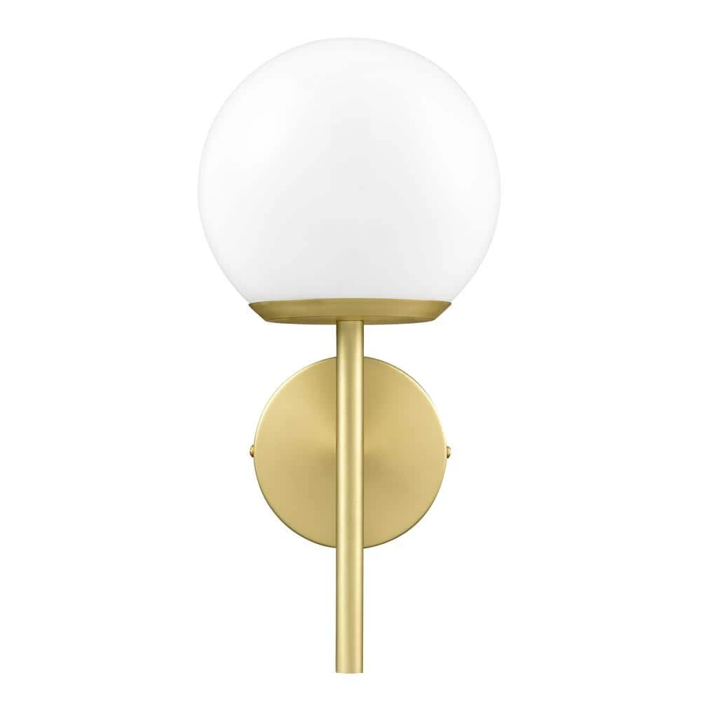 Anna 5 in. 1-Light Brushed Brass/White Wall Sconce by Light Society 4 Anna 5 in. 1-Light Brushed Brass/White Wall Sconce by Light Society - Image 2