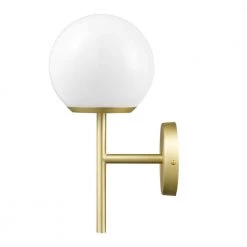 Anna 5 in. 1-Light Brushed Brass/White Wall Sconce by Light Society 15 Anna 5 in. 1-Light Brushed Brass/White Wall Sconce by Light Society -Hot Sale Light Society Store brushed brass white light society wall sconces ls w483 bb wh fa 1000