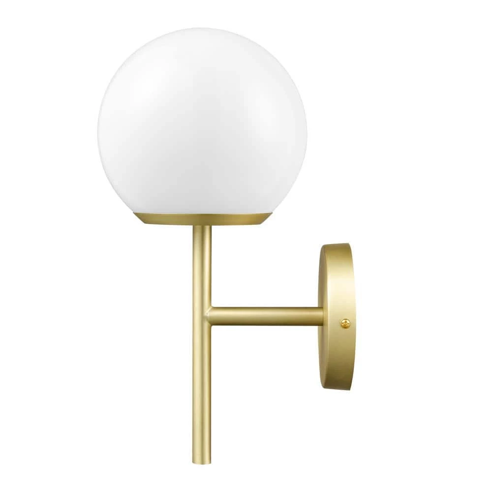 Anna 5 in. 1-Light Brushed Brass/White Wall Sconce by Light Society 8 Anna 5 in. 1-Light Brushed Brass/White Wall Sconce by Light Society - Image 6