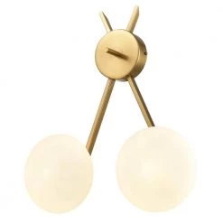 Alby 4.7 in. 2-Light Brushed Brass/White Wall Sconce by Light Society -Hot Sale Light Society Store brushed brass white light society wall sconces ls w504 brs op 44 1000