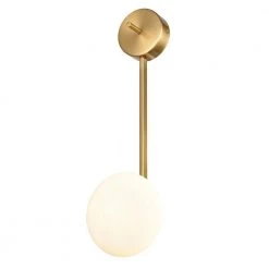 Alby 4.7 in. 1-Light Brushed Brass/White Wall Sconce by Light Society -Hot Sale Light Society Store brushed brass white light society wall sconces ls w505 brs op 44 1000