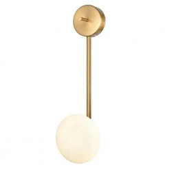 Alby 4.7 in. 1-Light Brushed Brass/White Wall Sconce by Light Society -Hot Sale Light Society Store brushed brass white light society wall sconces ls w505 brs op 4f 1000