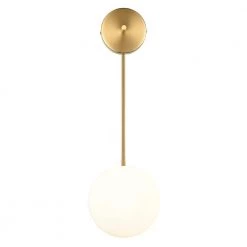 Alby 4.7 in. 1-Light Brushed Brass/White Wall Sconce by Light Society