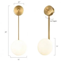 Alby 4.7 in. 1-Light Brushed Brass/White Wall Sconce by Light Society -Hot Sale Light Society Store brushed brass white light society wall sconces ls w505 brs op 76 1000
