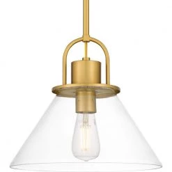 Balfour 1-Light Brushed Gold Pendant with Clear Seedy Glass Shade by DSI LIGHTING -Hot Sale Light Society Store brushed gold dsi lighting chandeliers hd6709a 44 1000