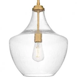 Camlyn 1-Light Brushed Gold Shaded Pendant with Clear Hammered Glass Shade by DSI LIGHTING -Hot Sale Light Society Store brushed gold dsi lighting chandeliers hd7184a2 44 1000