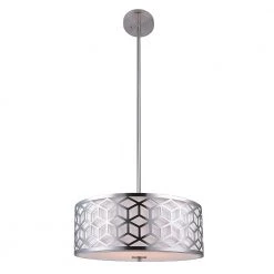 Ali 3-Light Brushed Nickel Pendant with White Fabric Shade by DSI LIGHTING 8 Ali 3-Light Brushed Nickel Pendant with White Fabric Shade by DSI LIGHTING -Hot Sale Light Society Store brushed nickel dsi lighting chandeliers ds18938 c3 1000