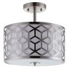 Ali 13 in. 2-Light Brushed Nickel Semi-Flush Mount with White Fabric Shade by DSI LIGHTING -Hot Sale Light Society Store brushed nickel dsi lighting flush mount lights ds18939 64 1000