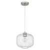 1-Light Brushed Nickel Mini Pendant with Clear Glass Shade by DSI LIGHTING -Hot Sale Light Society Store brushed nickel dsi lighting pendant lights dshd19535p1 64 1000