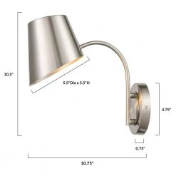 Leo 4.75 in. Brushed Nickel Wall Sconce by Light Society 16 Leo 4.75 in. Brushed Nickel Wall Sconce by Light Society -Hot Sale Light Society Store brushed nickel light society wall sconces ls w451 bn 76 1000