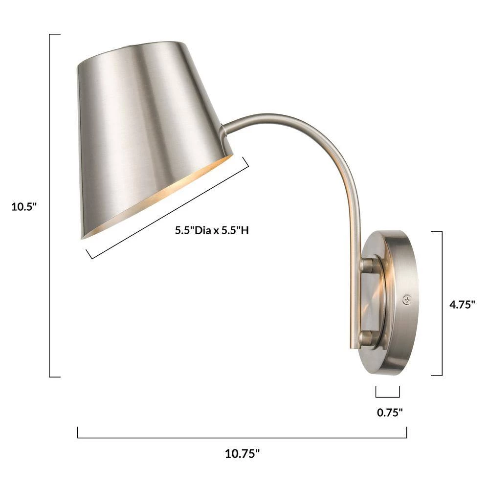 Leo 4.75 in. Brushed Nickel Wall Sconce by Light Society 9 Leo 4.75 in. Brushed Nickel Wall Sconce by Light Society - Image 7