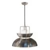 Century 1-Light Brushed Steel Vintage Pendant with Frosted Glass Shade by BAZZ -Hot Sale Light Society Store brushed steel bazz chandeliers p17387sb 64 1000