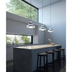Century 1-Light Brushed Steel Vintage Pendant with Frosted Glass Shade by BAZZ -Hot Sale Light Society Store brushed steel bazz chandeliers p17387sb fa 1000