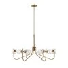 ED Ellen DeGeneres Verne 12-Light Burnished Brass Modern Linear Hanging Chandelier with Clear Glass Shade by Generation Lighting Designer Collections