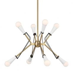 ED Ellen DeGeneres Piro 8-Light Burnished Brass Medium Mid-Century Modern Hanging Sputnik Chandelier by Generation Lighting Designer Collections -Hot Sale Light Society Store burnished brass generation lighting designer collections chandeliers ec1128mbkbbs c3 1000