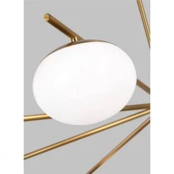 Lune Extra Large 8-Light Burnished Brass Chandelier with White Milk Glass Shades by Generation Lighting Designer Collections -Hot Sale Light Society Store burnished brass generation lighting designer collections chandeliers ec1258bbs 4f 1000