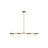 Lune Extra Large 8-Light Burnished Brass Chandelier with White Milk Glass Shades by Generation Lighting Designer Collections