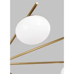 Lune Extra Large 8-Light Burnished Brass Chandelier with White Milk Glass Shades by Generation Lighting Designer Collections -Hot Sale Light Society Store burnished brass generation lighting designer collections chandeliers ec1258bbs c3 1000