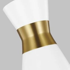 ED Ellen DeGeneres Crafted by Generation Lighting Heath 1-Light Burnished Brass Pendant with Matte White Steel Shade by Generation Lighting Designer Collections -Hot Sale Light Society Store burnished brass generation lighting designer collections chandeliers ep1221mwtbbs c3 1000