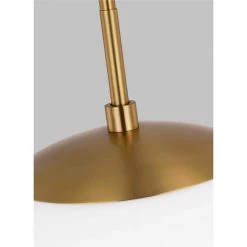 Lune 1-Light Burnished Brass Modern Mid-Century Large Indoor Dimmable Branch Pendant with Milk White Glass Shade by Generation Lighting Designer Collections -Hot Sale Light Society Store burnished brass generation lighting designer collections chandeliers ep1341bbs 4f 1000
