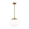 Lune 1-Light Burnished Brass Modern Mid-Century Large Indoor Dimmable Branch Pendant with Milk White Glass Shade by Generation Lighting Designer Collections -Hot Sale Light Society Store burnished brass generation lighting designer collections chandeliers ep1341bbs 64 1000