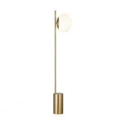 ED Ellen DeGeneres Crafted by Generation Lighting Lune Burnished Brass Floor Lamp with Milk White Glass Bowl Shade by Generation Lighting Designer Collections