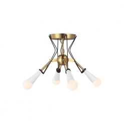 ED Ellen DeGeneres Crafted by Generation Lighting Piro 10.125 in. 4-Light Burnished Brass Flush Mount by Generation Lighting Designer Collections