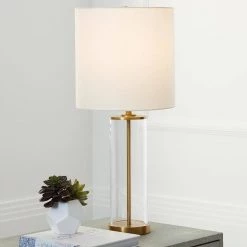 ED Ellen DeGeneres Crafted by Generation Lighting Leigh 30.25 in. Burnished Brass Table Lamp by Generation Lighting Designer Collections -Hot Sale Light Society Store burnished brass generation lighting designer collections table lamps et1301bbs1 31 1000