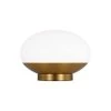 Lune 7 in. 1-Light Burnished Brass Mid-Century Indoor Dimmable Accent Lamp With a Milk White Glass Shade by Generation Lighting Designer Collections -Hot Sale Light Society Store burnished brass generation lighting designer collections table lamps et1471bbs1 64 1000