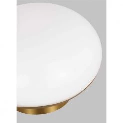 Lune 7 in. 1-Light Burnished Brass Mid-Century Indoor Dimmable Accent Lamp With a Milk White Glass Shade by Generation Lighting Designer Collections -Hot Sale Light Society Store burnished brass generation lighting designer collections table lamps et1471bbs1 c3 1000