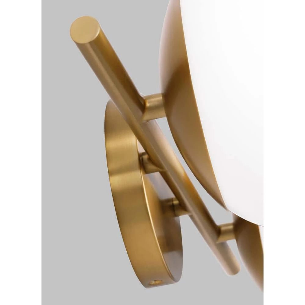 ED Ellen DeGeneres Lune 17.8 in. 2-Light Burnished Brass Bathroom Vanity Light with Milk White Glass Shades by Generation Lighting Designer Collections 7 ED Ellen DeGeneres Lune 17.8 in. 2-Light Burnished Brass Bathroom Vanity Light with Milk White Glass Shades by Generation Lighting Designer Collections - Image 5