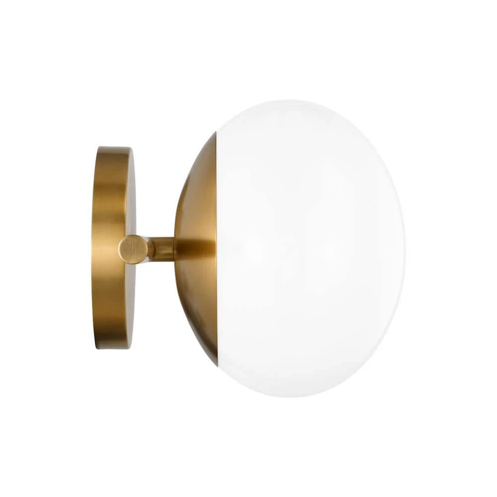 ED Ellen DeGeneres Lune 17.8 in. 2-Light Burnished Brass Bathroom Vanity Light with Milk White Glass Shades by Generation Lighting Designer Collections 5 ED Ellen DeGeneres Lune 17.8 in. 2-Light Burnished Brass Bathroom Vanity Light with Milk White Glass Shades by Generation Lighting Designer Collections - Image 3