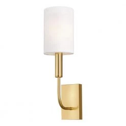 ED Ellen DeGeneres Crafted by Generation Lighting Brianna 4 in. W 1-Light Burnished Brass Sconce with White Linen Shade by Generation Lighting Designer Collections 10 ED Ellen DeGeneres Crafted by Generation Lighting Brianna 4 in. W 1-Light Burnished Brass Sconce with White Linen Shade by Generation Lighting Designer Collections -Hot Sale Light Society Store burnished brass generation lighting designer collections vanity lighting ew1001bbs 40 1000