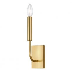 ED Ellen DeGeneres Crafted by Generation Lighting Brianna 4 in. W 1-Light Burnished Brass Sconce with White Linen Shade by Generation Lighting Designer Collections 11 ED Ellen DeGeneres Crafted by Generation Lighting Brianna 4 in. W 1-Light Burnished Brass Sconce with White Linen Shade by Generation Lighting Designer Collections -Hot Sale Light Society Store burnished brass generation lighting designer collections vanity lighting ew1001bbs a0 1000