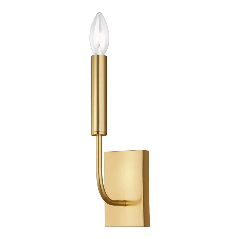 ED Ellen DeGeneres Crafted by Generation Lighting Brianna 4 in. W 1-Light Burnished Brass Sconce with White Linen Shade by Generation Lighting Designer Collections 6 ED Ellen DeGeneres Crafted by Generation Lighting Brianna 4 in. W 1-Light Burnished Brass Sconce with White Linen Shade by Generation Lighting Designer Collections - Image 4