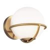 ED Ellen DeGeneres Crafted by Generation Lighting Apollo 7.125 in. W 1-Light Burnished Brass Sconce with White Orb Shade by Generation Lighting Designer Collections -Hot Sale Light Society Store burnished brass generation lighting designer collections vanity lighting ew1031bbs 64 1000