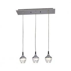 Nexa Collection 75-Watt 3-Light Equivalent Chrome Integrated LED Pendant by BAZZ