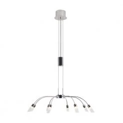 1-Light Chrome Adjustable Pendant with Branches and Glass Shades by BAZZ
