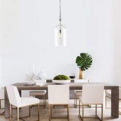 Mia 1-Light Chrome Pendant with Clear Glass Shade by Light Society -Hot Sale Light Society Store chrome clear light society chandeliers ls c310 cm cl 31 1000