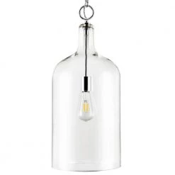 Mia 1-Light Chrome Pendant with Clear Glass Shade by Light Society -Hot Sale Light Society Store chrome clear light society chandeliers ls c310 cm cl 4f 1000