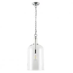 Mia 1-Light Chrome Pendant with Clear Glass Shade by Light Society -Hot Sale Light Society Store chrome clear light society chandeliers ls c310 cm cl c3 1000