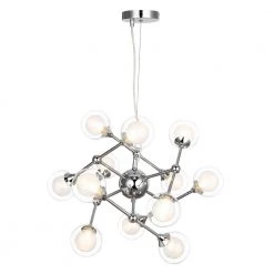Ghent 12-Light Chrome Chandelier with Clear Glass Shades by Light Society