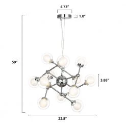 Ghent 12-Light Chrome Chandelier with Clear Glass Shades by Light Society -Hot Sale Light Society Store chrome clear light society chandeliers ls c420 cm cl 76 1000