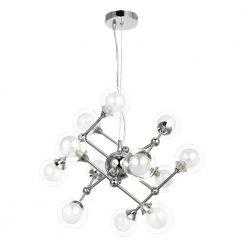 Ghent 12-Light Chrome Chandelier with Clear Glass Shades by Light Society -Hot Sale Light Society Store chrome clear light society chandeliers ls c420 cm cl c3 1000