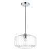 Knox 1-Light Chrome/Clear Shaded Pendant Light with Glass Shade by Light Society -Hot Sale Light Society Store chrome clear light society chandeliers ls c527 cl cm 64 1000