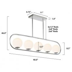 Audra 5-Light Chrome Chandelier/Island Light with Frosted Glass Shades by Light Society 17 Audra 5-Light Chrome Chandelier/Island Light with Frosted Glass Shades by Light Society -Hot Sale Light Society Store chrome light society chandeliers ls c412 cm fr 76 1000