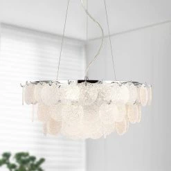 Diske 3-Light Chrome Chandelier with Glass Shade by Light Society -Hot Sale Light Society Store chrome light society chandeliers ls c521 cm 31 1000